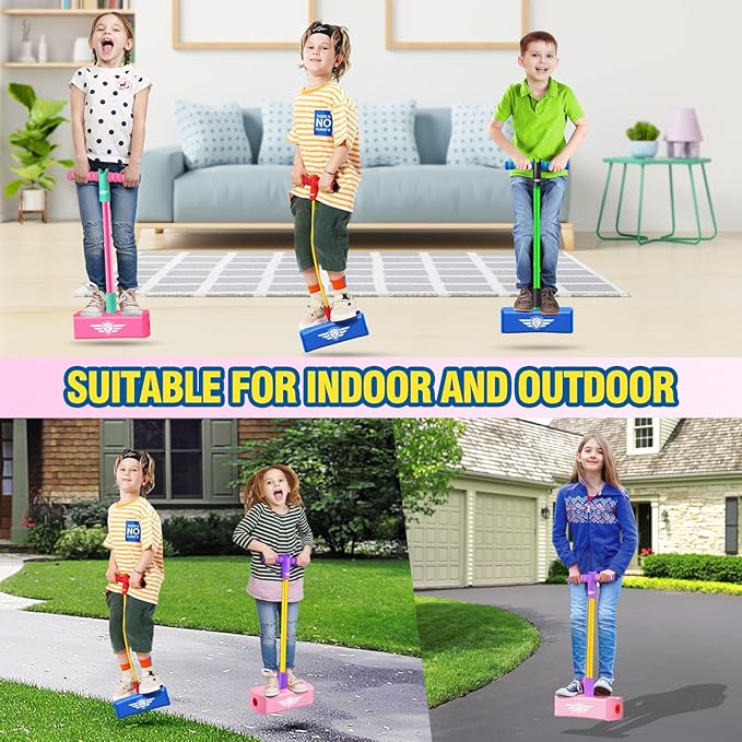 CUUGO LET'S GO! CG Jumping Promotes Growing Taller- Pogo Stick Foam Pogo Jumper for Kids, Toys for