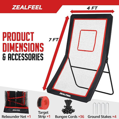 Lacrosse Rebounder, 4x7FT/4x6FT Lacrosse Rebound for Backyard with 5 Rebound Angles, Target Strip