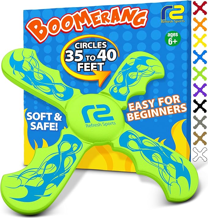 Boomerangs for Kids: Best Soft Flying Toy - Gifts for Boys & Girls All Ages - Fun Boy Stocking