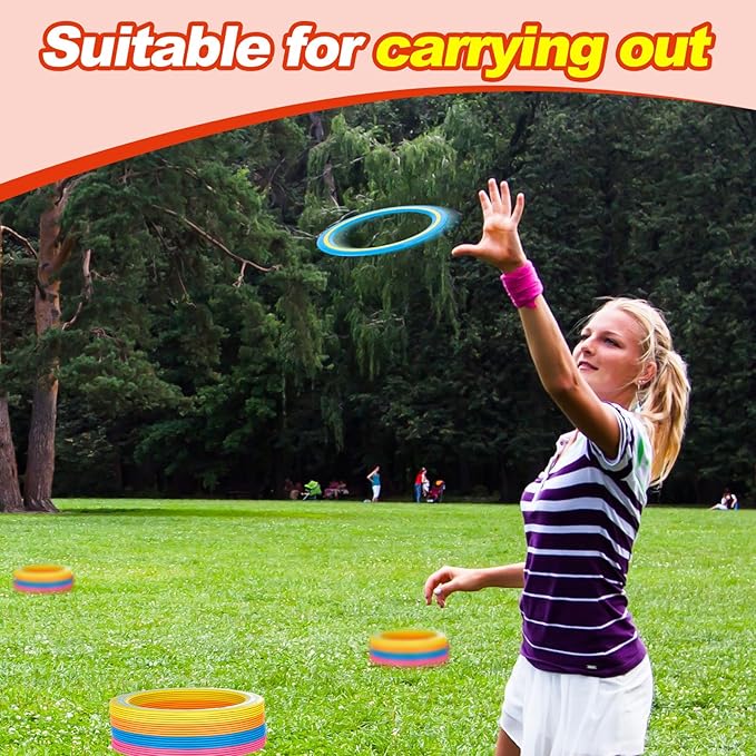 Jenaai 20 Pcs Flying Disc for Kids 10 Inch Flying Ring Adults Pool Disc for Family Outdoor Beach