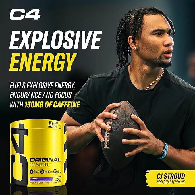 Cellucor C4 Original Pre Workout Powder Grape Sugar Free Preworkout Energy for Men & Women 150mg