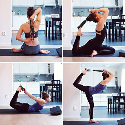 Yoga Mat Set for Beginners,Yoga Mat with Carrying Strap,Yoga Blocks 2 Pack with Yoga Strap,Yoga