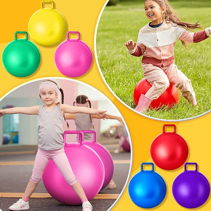 Lewtemi 6 Pcs Hopper Ball Carnival Outdoor Games 18 Inch Jumping Hopping Inflatable Bouncing Ball