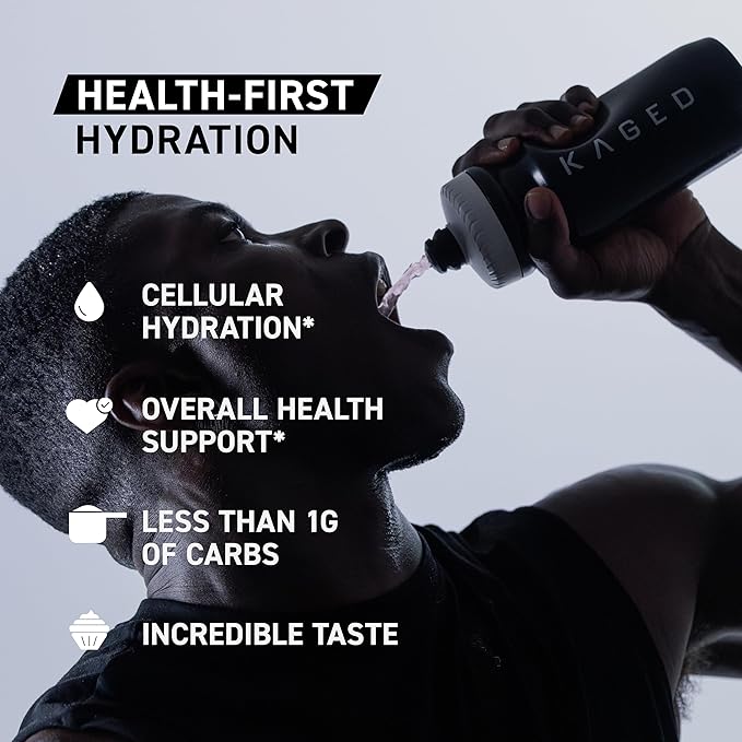Kaged Electrolyte Hydration Powder Hydracharge Pink Lemonade Sports Drink for Men and Women Pre