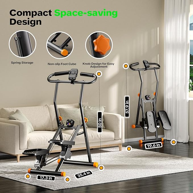 Stair Stepper for Home Gym, 2025 Upgrade Stair Climber w/ 3-Level Resistance & Height, Non-Slip