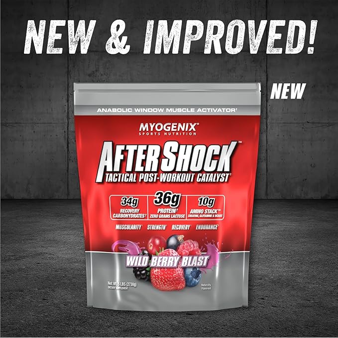 Myogenix Aftershock Post Workout ??Muscle Growth Whey Protein Powder ??Speeds Up Muscle Growth and