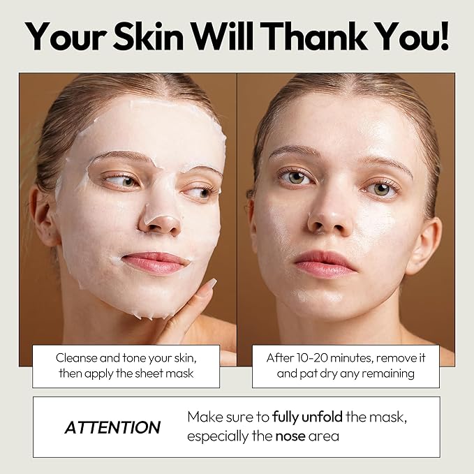 LAPCOS Escargot Sheet Mask, Daily Face Mask with Snail Filtrate to Moisturize and Soothe Skin