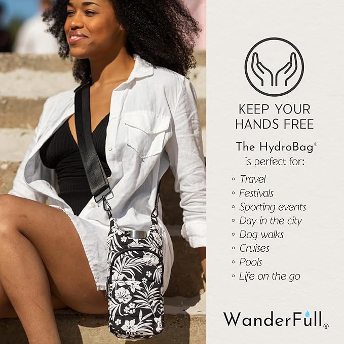 WanderFull® Original HydroBag® Collection, Water Bottle Holder w/Strap & Phone Pocket, Hands-Free
