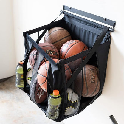 StoreYourBoard Basketball Wall Mount, Sports Ball Rack, 20x18x22 Ball Storage for 50 lbs of