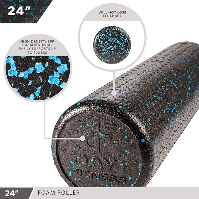 High-Density Round Foam Rollers - 4 Size and 8 Color Options - Massage Rollers for Stretching, Deep
