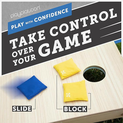 Professional Cornhole Bags - Set of 8 Regulation All Weather Double Sided - Sticky Side/Slick Side