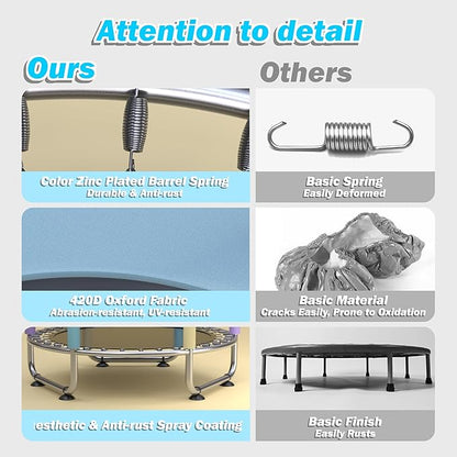 Trampoline for Kids 55inch Toddler Mini Small Trampoline Outdoor Indoor Basketball Hoop, Swing