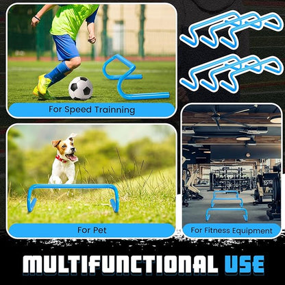 Wettarn 10 Pcs Speed Agility Training Hurdles Detachable Durable Hurdle Agility Plyometric and All