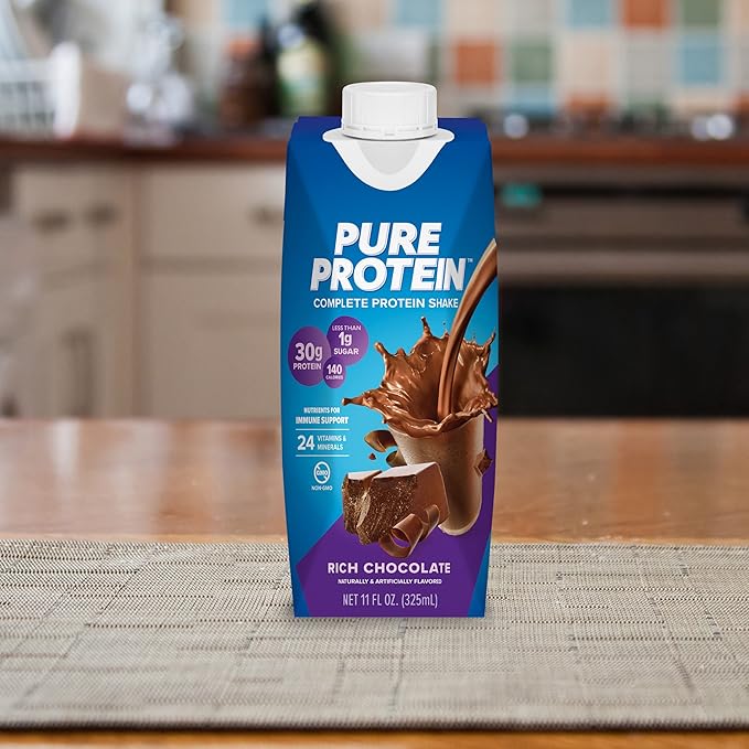 Pure Protein Chocolate Protein Shake, 30g Complete Protein, Ready to Drink and Keto-Friendly
