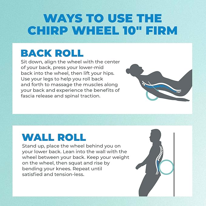 Chirp Wheel Foam Roller ??Targeted Back & Neck Relief, Lumbar Spine Stretcher, Spinal Decompression