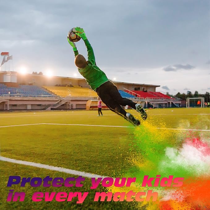 Sportout Kids Goalkeeper Gloves, Soccer Gloves with Double Wrist Protection and Non-Slip Wear