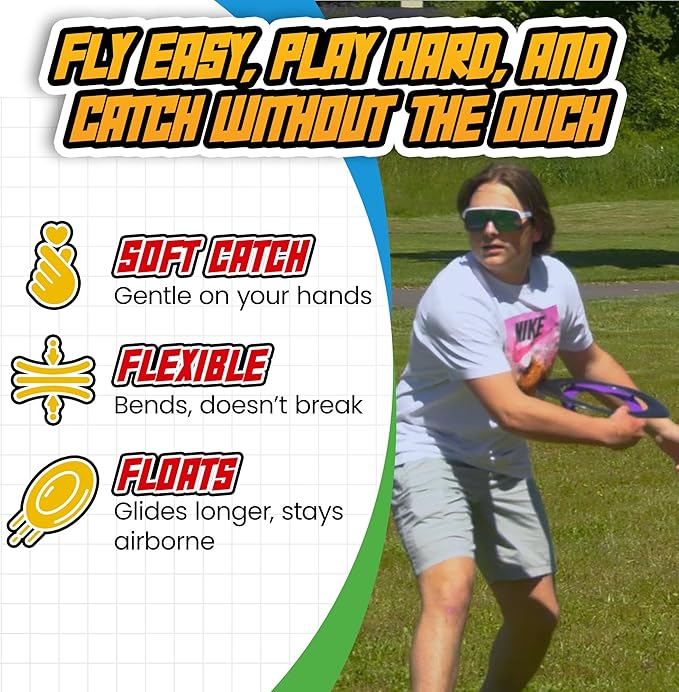 Double Wing Flyer – Aerodynamic Flying Disc for Families & Adults Playing Catch, Sports Toys for