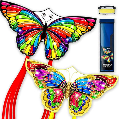 Butterflys for Kids, Beautiful Kite Easy to Fly for Beginners with 328 ft Line & Line Winder, Easy