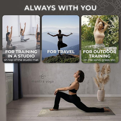 Mantra Yoga Travel PRO 1.5mm - Foldable Fitness & Exercise Mat with Bag | Lightweight, Compact &
