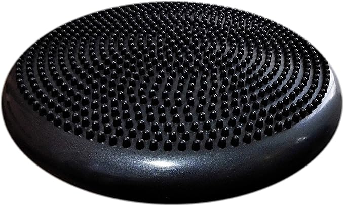 AppleRound Inflated Wobble Cushion with Hand Pump, Air Stability Board (Extra Thick), Core Balance