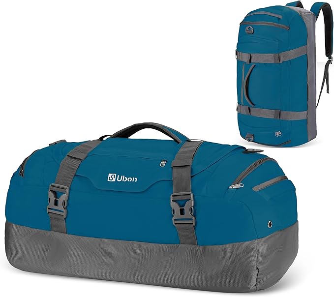 Ubon Large Duffel Bag Weekender Bags with Shoe Compartments 4-Way Sports Gym Backpack with Padded