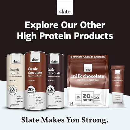 Slate Milk - High Protein Iced Coffee - Caramel Latte - 175mg Caffeine, Lactose Free Energy - 20g
