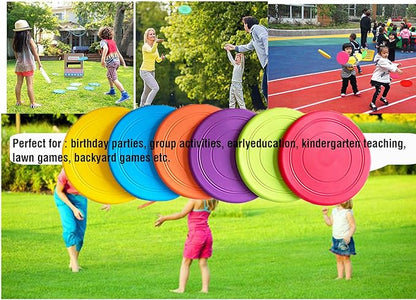 7'' Kids Outdoor Game Flying Discs 12 Pack Party Favors School Teaching Early Education Sports Safe