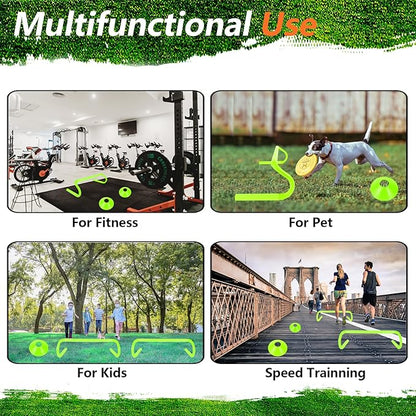 10 Pcs 6" Speed Agility Training Hurdles with 6 Marker Cone Durable Detachable Training Equipments
