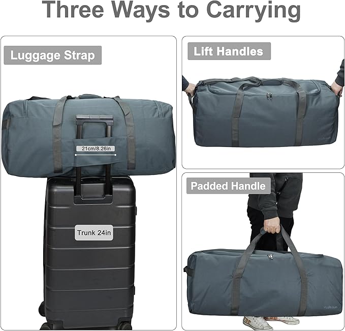 Large Duffle Bag 100L, Travel Duffel Bag for Men, Water & Tear Resistant Travel Bag, Extra Large