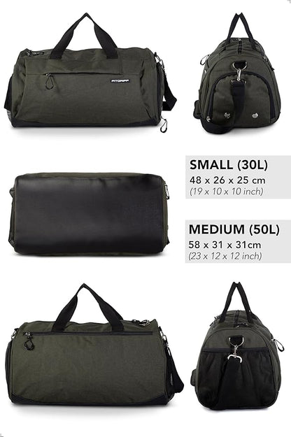 Fitgriff® Gym Bag for Men & Women with Shoe & Wet Compartment - Duffle Bag for Travel, Sports