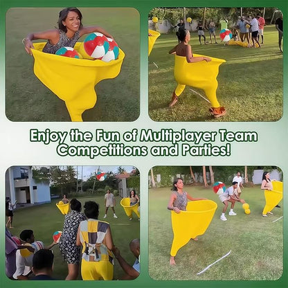 Giant Granny Pants Toss Game Set - Funny Outdoor Party Game with 1 Pair of Giant Pants, 6 Bouncy