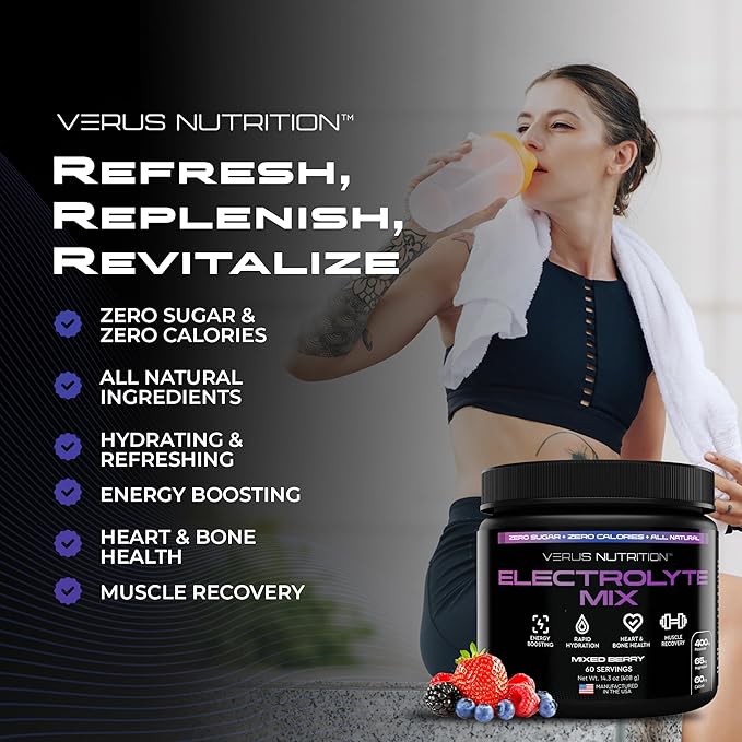 Electrolytes Powder No Sugar- Zero Calorie Hydration Powder | Sugar Free Electrolytes for Fasting