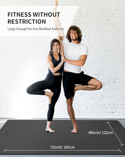 CAMBIVO Large Yoga Mat (6'x 4'), Extra Wide Workout Mat for Men and Women, Yoga Mat Thick 1/3 &1/4