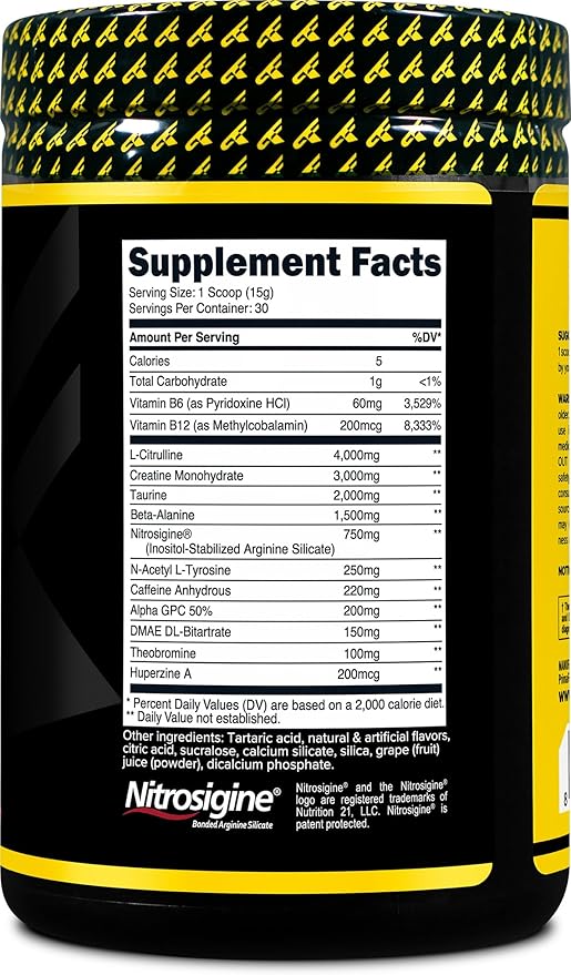 Primaforce Pre-Workout Complex Powder (Grape, 30 Servings) - Fitness Supplement for Workout Routine