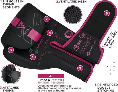 RDX Boxing Gloves, Pro Training Sparring, Maya Hide Leather, Muay Thai MMA Kickboxing, Men Women