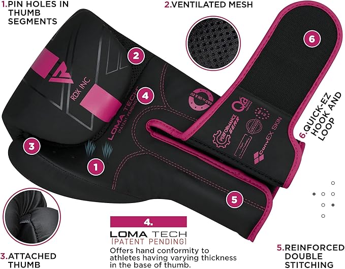 RDX Boxing Gloves, Pro Training Sparring, Maya Hide Leather, Muay Thai MMA Kickboxing, Men Women