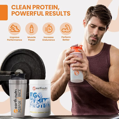 EarthNutri - Egg White Protein Powder Supplement for Pre, Intra or Post Workout, 26g of Protein Per