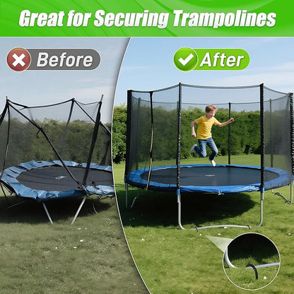 Anothera 16 Pack Heavy Duty Trampoline Stakes, 12 Inches Trampoline Anchors High Wind, Heavy Duty J