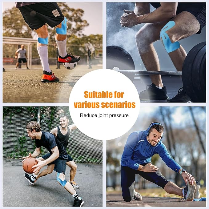 Precut Kinesiology Knee Tape Hypoallergenic Athletic for Knee Pain Knee Tape for Knee Pain Relief