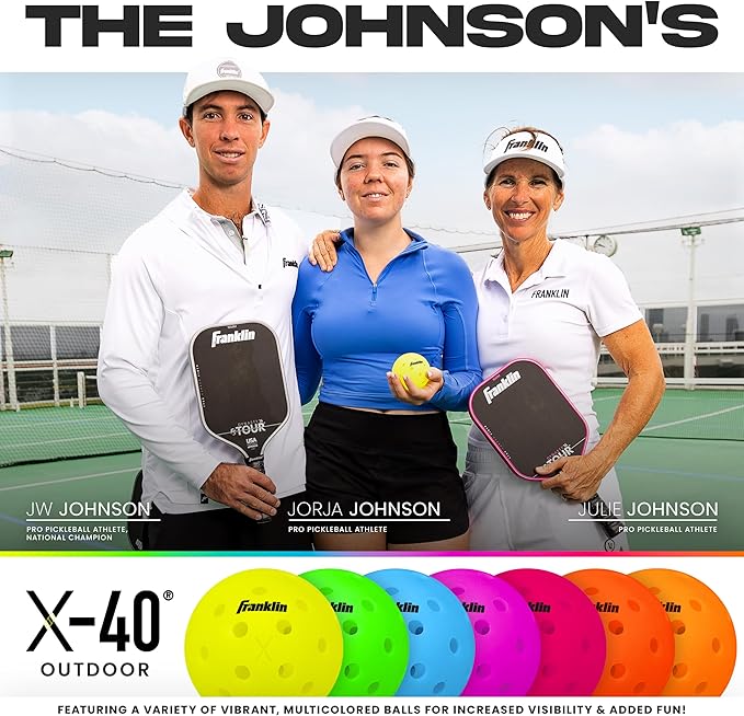 Franklin Sports X-40 Outdoor Pickleballs - Official Ball of USA Pickleball, APP Tour + US Open