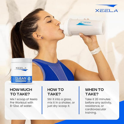 XEELA Pre Workout Powder - Clean & Tested - Jitter Free, Safe, and Natural - Increase Thermogenic