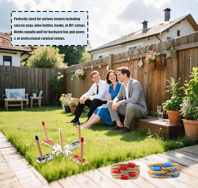 OUTOSS-Rope Toss Ring Replacement Parts (Size-5") for Adults and Kids,Durable Jute Rope Ring Toss
