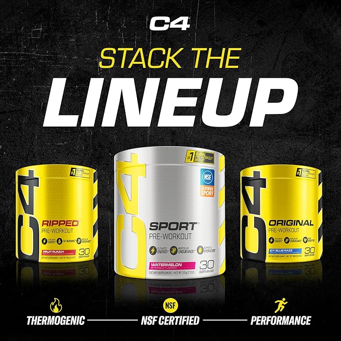 Cellucor C4 Sport Pre Workout Powder Blue Raspberry - Pre Workout Energy with Creatine + 135mg