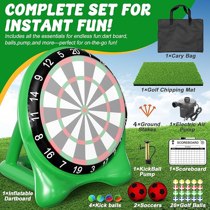 Inflatable Soccer Dart Board, Giant Kick Darts,Indoor Outdoor Lawn Yard Games for Kids Adults