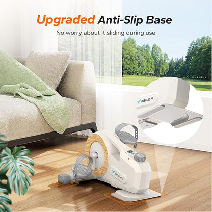 Under Desk Bike Pedal Exerciser, Quiet Magnetic Mini Exercise Bike with MERACH App for Arm, Leg