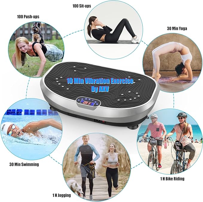 AXV Vibration Plate Exercise Machine Whole Body Workout Power Vibrate Fitness Platform Vibrating