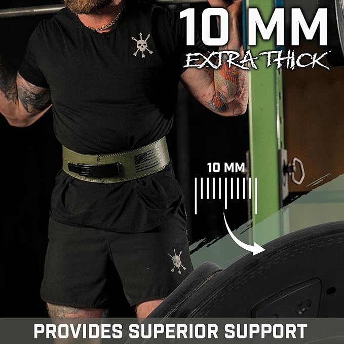 Weight Lifting Belt - Lever Gym Belt for Weightlifting, 10mm Leather Weight Belt for Men - 4 Inches