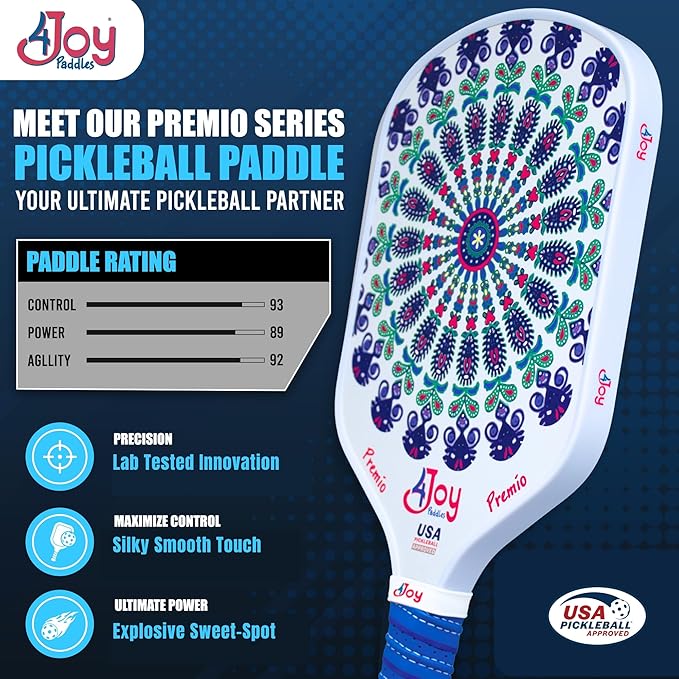 4Joy Pickleball Paddle Premio Series - Thermoformed Premium T700 Carbon Fiber Pickleball Paddless