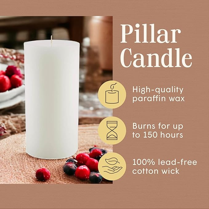 Mister Candle Citronella Candle, Ideal for Indoor & Outdoor Use, 4x8 Tall Pillar Candle, Hand