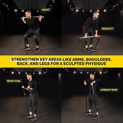 Long Resistance Bands for Working Out Men and Women - Set of 5 Pull-Up Bands, Rubber Handles and